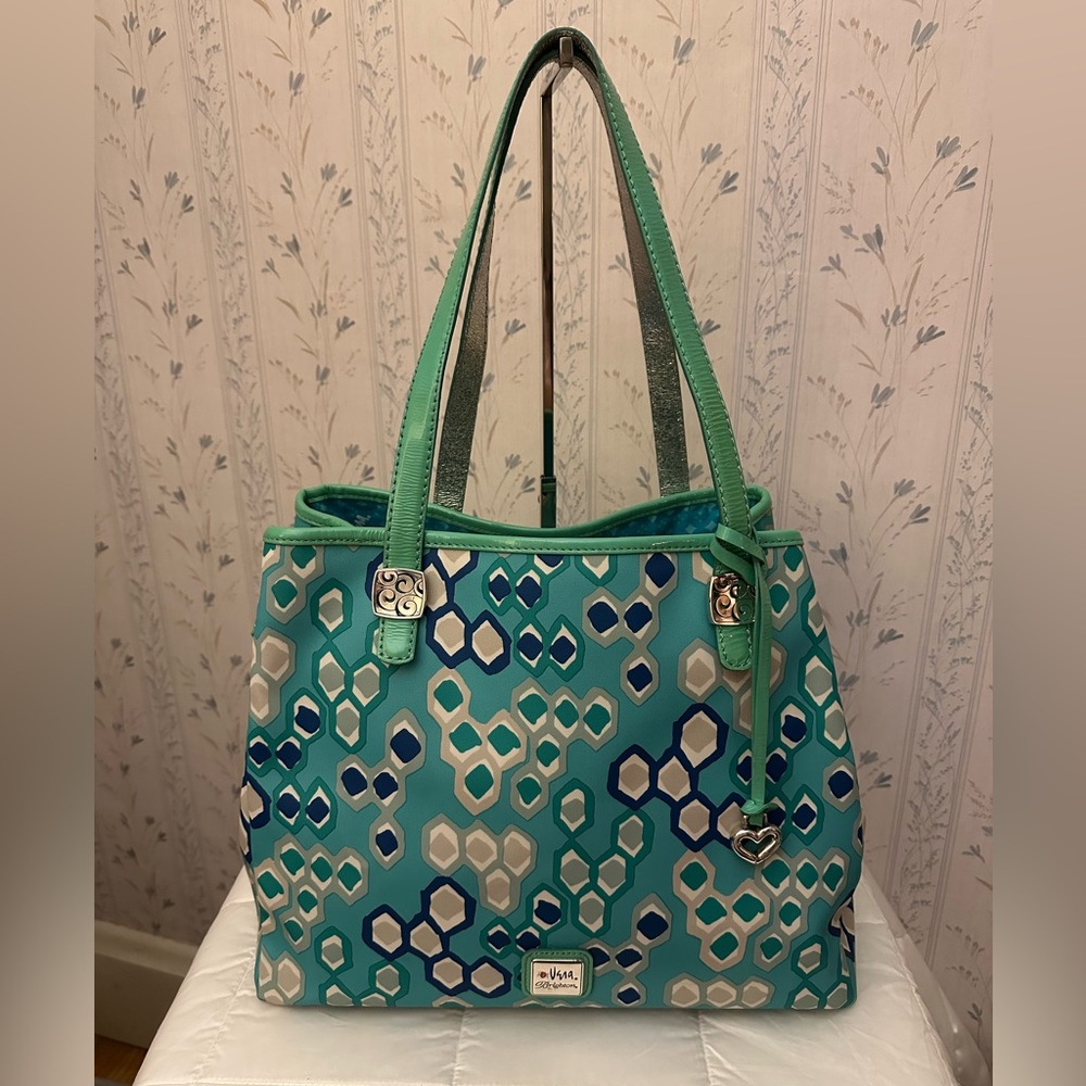 Brighton Teal and Blue Geometric Tote